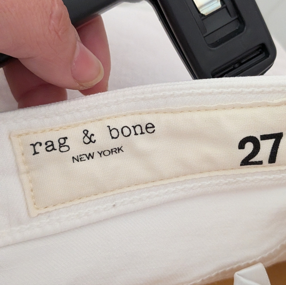 Rag & Bone Dre Slim Boyfriend Jeans Optic White Stretch Denim Size 27 - Picture 5 of 7